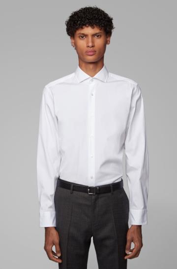 Koszula BOSS Slim Fit Białe Męskie (Pl22202)